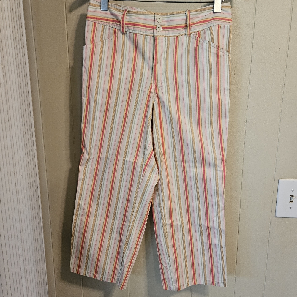 Lane Bryant Venezia Striped Cropped Pants